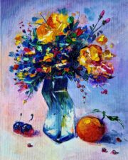 "Crazy Vase of Yellow Flowers"